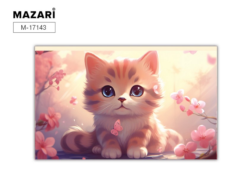 Папка для труда А4 Mazari Котенок, на молнии, внутренний блок М-17143