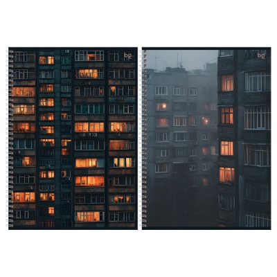 Тетрадь А4 96л. клетка, на гребне БиДжи Архитектура 06286