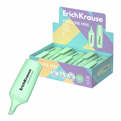 Маркер текстовый ErichKrause Visioline Mini Pastel зеленый 60800