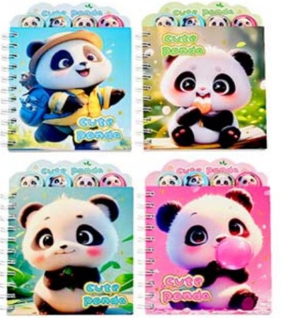 Блокнот 12,8х17,9см. 80л. на спирали Mazari Панда М-3223