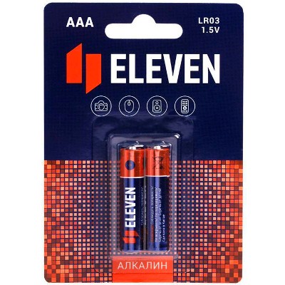 Батарейка Eleven AAA LR03 алкалиновая 2шт. 301744