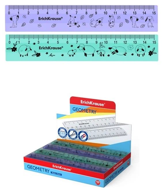 Линейка 15см. пластиковая ErichKrause Girl ассорти 2цв. 57819