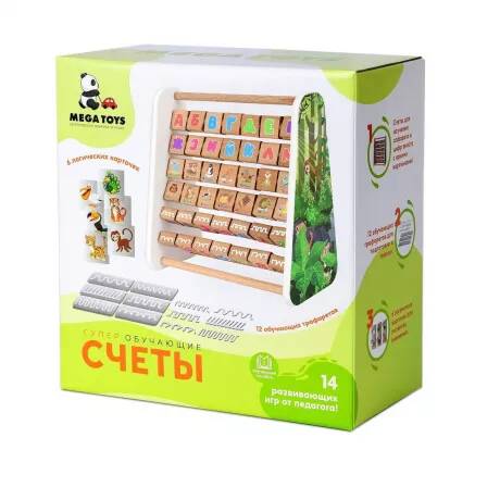 Счёты деревянные. Алфавит. Mega toys. Наша игрушка 18844