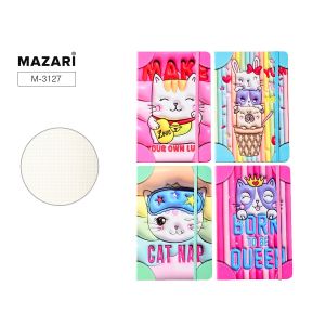 Блокнот детский 9х14см. 80л. Mazari Котики объемные М-3127