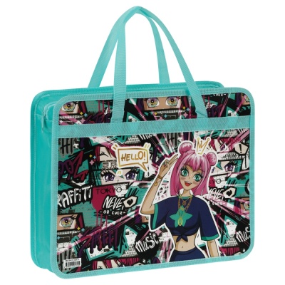 Папка с ручками А4 ArtSpace My style, пластик, на молнии, 1 отделение 60172