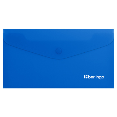 Папка-конверт С6 на кнопке Berlingo Soft Touch синяя С6981