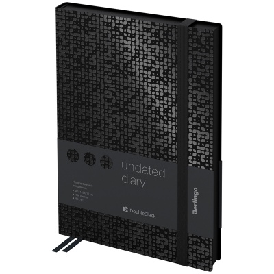Ежедневник А5 136л. недатированный Berlingo DoubleBlack кожзам черный, черный срез 94501
