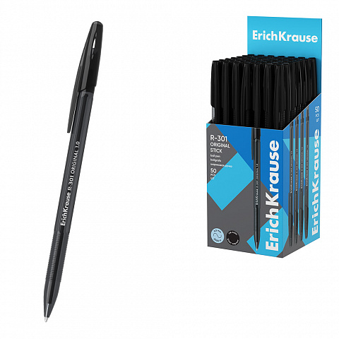 Ручка шариковая ErichKrause R-301 Stick Original черная 1мм. 60969