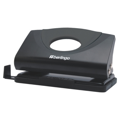 Дырокол 10л. с линейкой Berlingo Office Soft черный DDp 10161