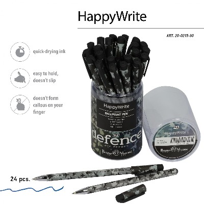 Ручка шариковая BrunoVisconti HappyWrite Военный паттерн. Самолеты 0,5 мм. синяя 20-0215/30