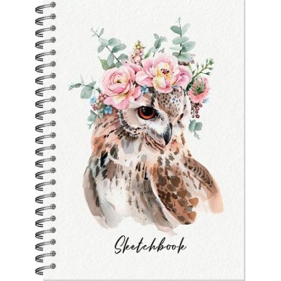 Блокнот для зарисовок (скетчбук) А5 60л. на гребне Политехнология Совушка 25101