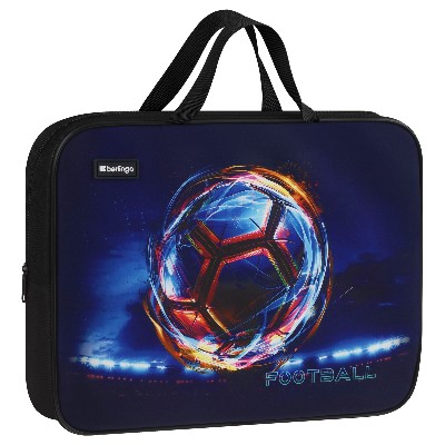 Папка текстильная на молнии A4 Berlingo Cyber Football с ручками BR-FB-0503
