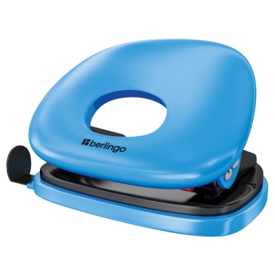 Дырокол 20л. с линейкой Berlingo Round голубой DDp20102