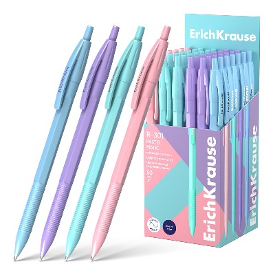 Ручка шариковая автоматическая ErichKrause R-301 Matic Pastel 0,7мм. синяя 60982