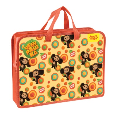 Папка с ручками А4 Мульти-Пульти Чебурашка на молнии, 1 отделение 53179