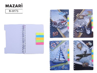 Блокнот Mazari Транспорт, на спирали 11,7х19см. 60л. М-9173