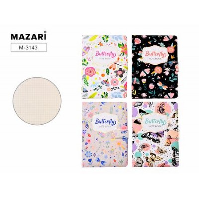 Блокнот Mazari Butterfly 17,8х13см. 112л. с магнитным клапаном М-3143