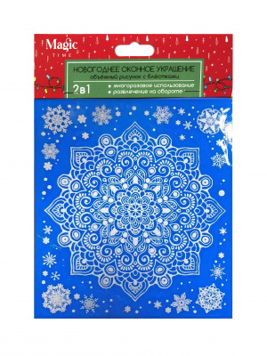 Новогоднее оконное украшение из ПВХ пленки Снежная снежинка 15,5x17,5см 88315 Феникс-Презент