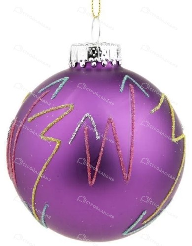 Ёлочное украшение из стекла Шар Неоновый раскрас шар 8x8x8см 81934 Феникс-Презент