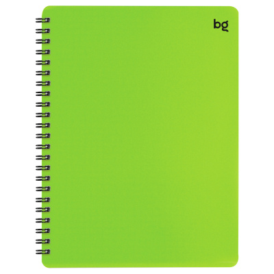 Тетрадь 48л. клетка на гребне БиДжи Base салатовая пластиковая обложка 59676