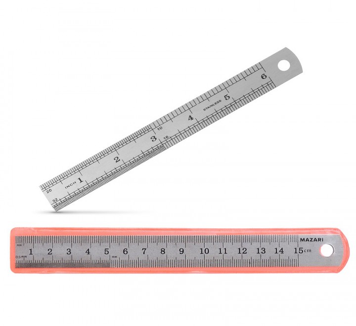 Линейка 15см. металлическая Mazari M-5561