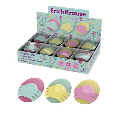 Ластик ErichKrause Color Pod Floral Soul в пластиковом футляре 63066