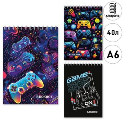 Блокнот А6 40л. клетка на спирали Mazari M-17347