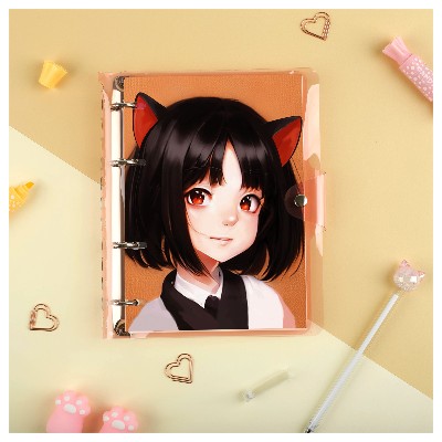 Тетрадь 120л. на кольцах со сменным блоком Meshu Neko пластиковая обложка 50663