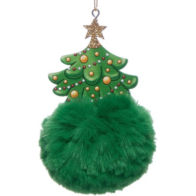 Ёлочное украшение полиэстер Ёлочка/зеленый шар 10,6x6x6см. 92570 Феникс-Презент 