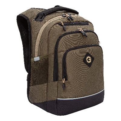 Рюкзак школьный Grizzly 40*25*22см. хаки-бежевый RB-450-1