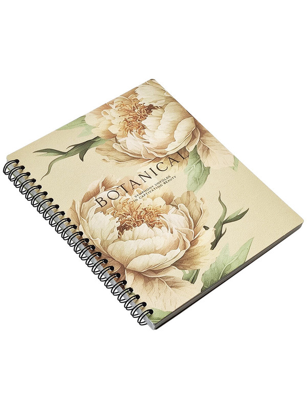 Тетрадь 96л. клетка, на спирали Be Smart. Коллекция Peony, желтый 5400