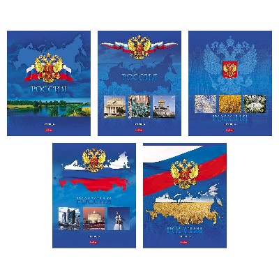 Тетрадь 48л. клетка Хатбер Россия, с гимном 013123