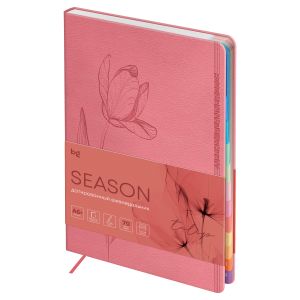 Ежедневник А6+ 80л. датированный 2026г. BG Season. Tulip кожзам, коралловый 66079