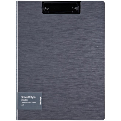 Папка-планшет Berlingo Steel&Style с верхним зажимом А4 пластиковая серебристый металлик 93102