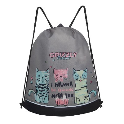 Мешок для обуви Grizzly 38*50*11см. серый ОМ-50-111