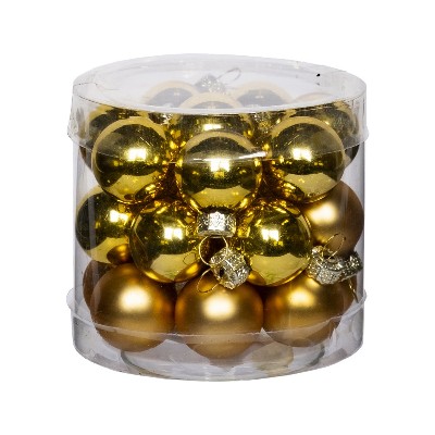 Набор ёлочных украшений из стекла Золотые шарики, набор из 24 штук 2,5x2,5x2,5см 9063 Феникс-Презент
