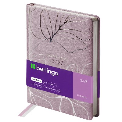 Ежедневник А5 184л. датированный 2027г. Berlingo Holography, кожзам розовый F0033