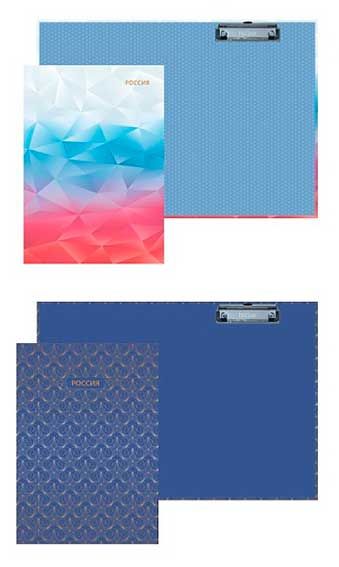 Папка-планшет Хатбер А4 с метал. зажимом с крышкой Россия, ламинированная 088874