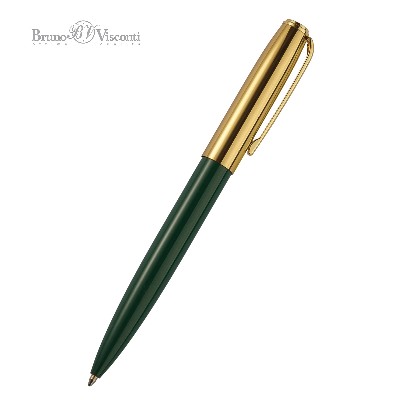 Ручка шариковая автоматическая BrunoVisconti Napoli 1мм. синяя, зеленый/золотой корпус 20-0383/062