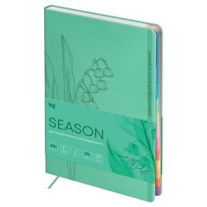Ежедневник А6+ 80л. датированный 2026г. BG Season. May lily кожзам, зеленый 66080