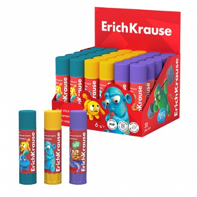 Клеящий карандаш 6гр. ErichKrause EasyStick Jolly Friends 60909