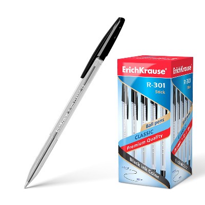Ручка шариковая ErichKrause R-301 Stick Classic черная 1мм. 43185