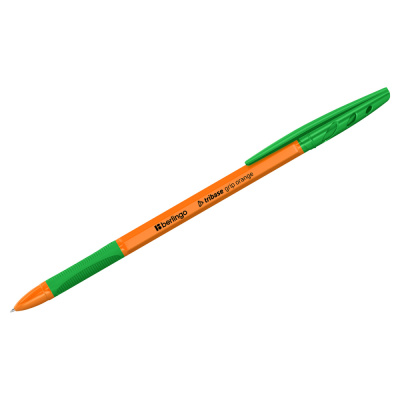 Ручка шариковая Berlingo Tribase grip Orange зеленая 0,7мм. 70961