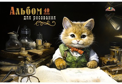 Альбом для рисования 40л. Апплика Ученый кот С0220-61