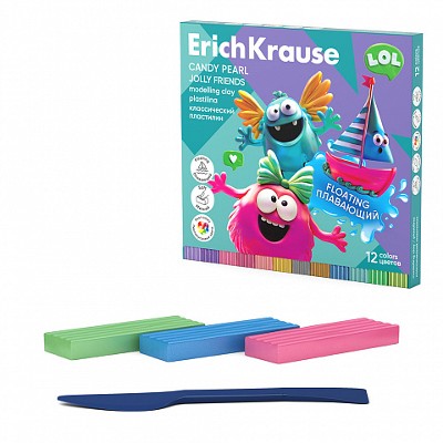 Пластилин плавающий 12цв. 216гр. ErichKrause Jolly Friends Candy Pearl 65447 
