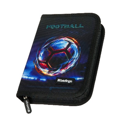 Пенал школьный Berlingo Cyber Football 1 отделение на молнии PK-EX-1103