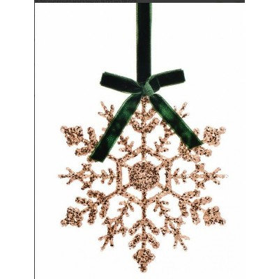 Украшение новогоднее из полипропилена Снежинка с блестками 13x11x1см 88625 Феникс-Презент