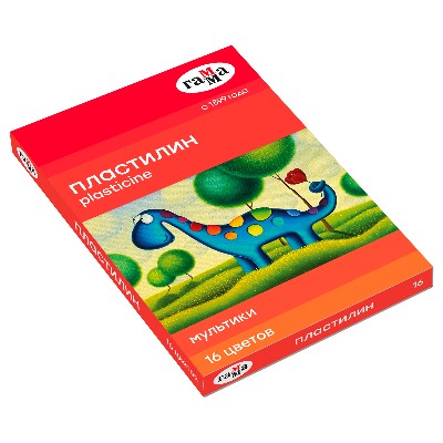 Пластилин 16 цв. 240 гр. Гамма Мультики со стеком 280027