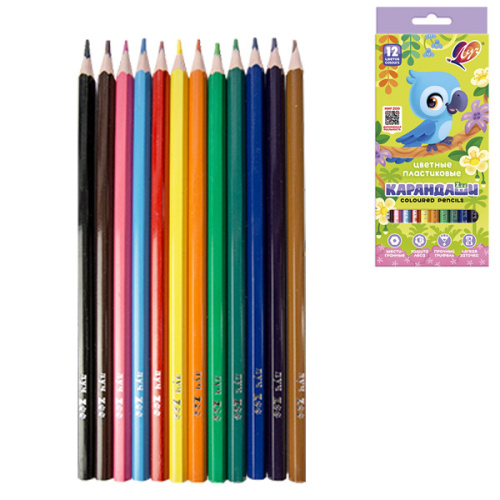 Карандаши цветные пластиковые 12цв. Луч Zoo 29С 1740-08