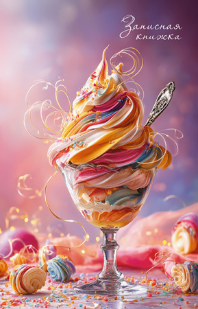 Записная книжка А5 40л. клетка, на гребне Апплика Яркий десерт С0859-94